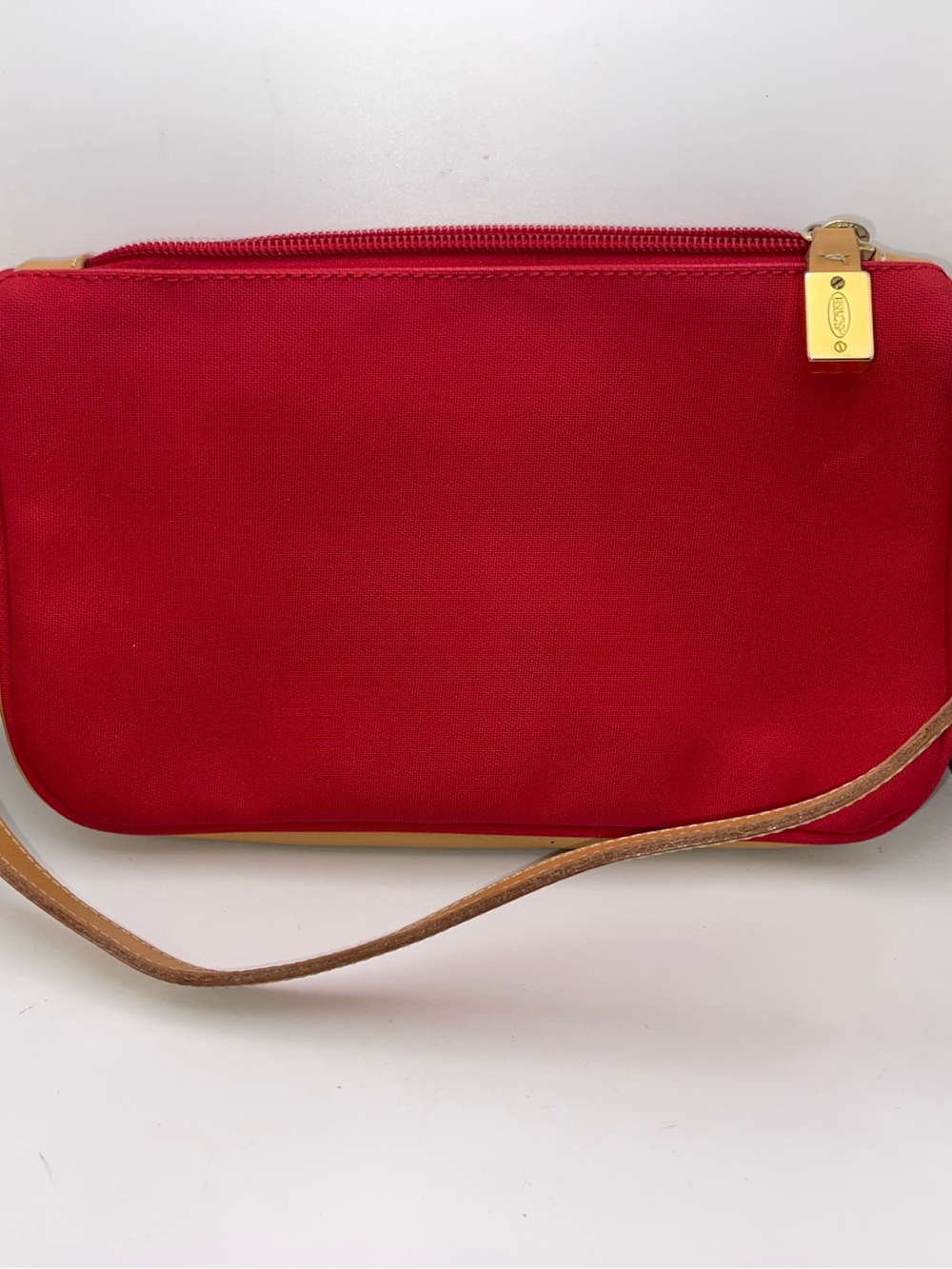 Brics Red Canvas & leather Crossbody with Tan Leather Strap Made in Italy - Picture 4 of 7